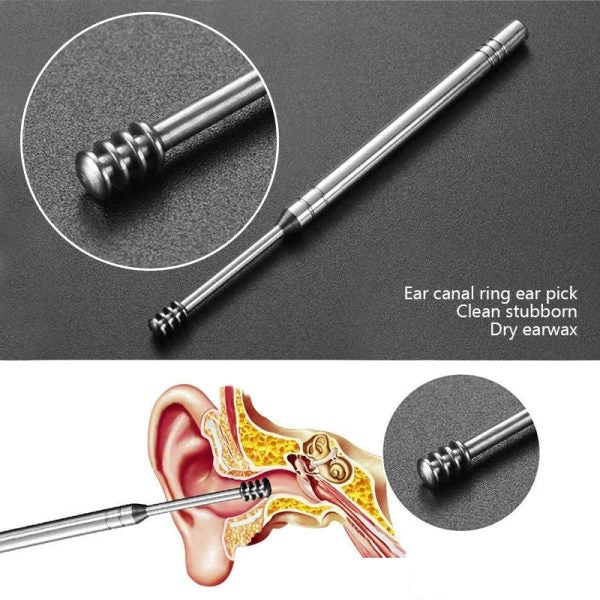Pack of 6 Ear Pick Kit β Portable Ear Wax Remover with Storage Bag